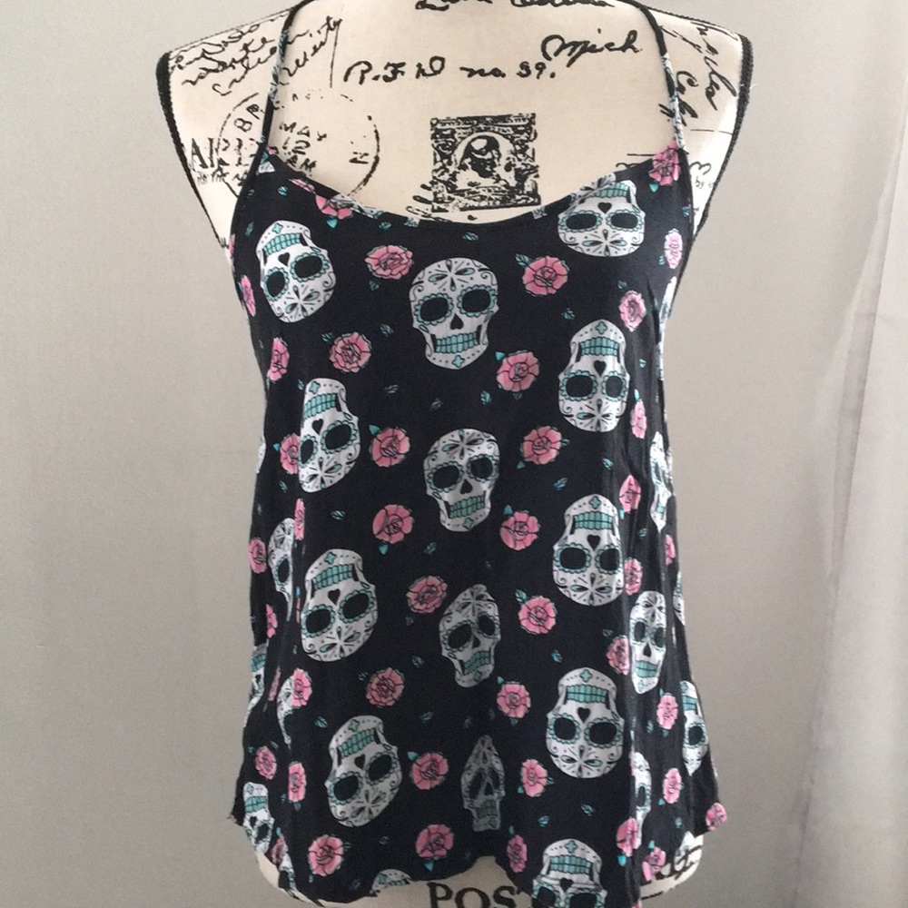 Sugar skull strappy cami